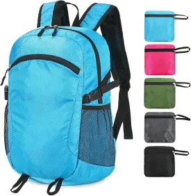 Lightweight Hiking Backpack Small,Waterproof Hiking Daypack,Foldable Backpack for Travel,Ultralight Daypack (Blue, Small)
