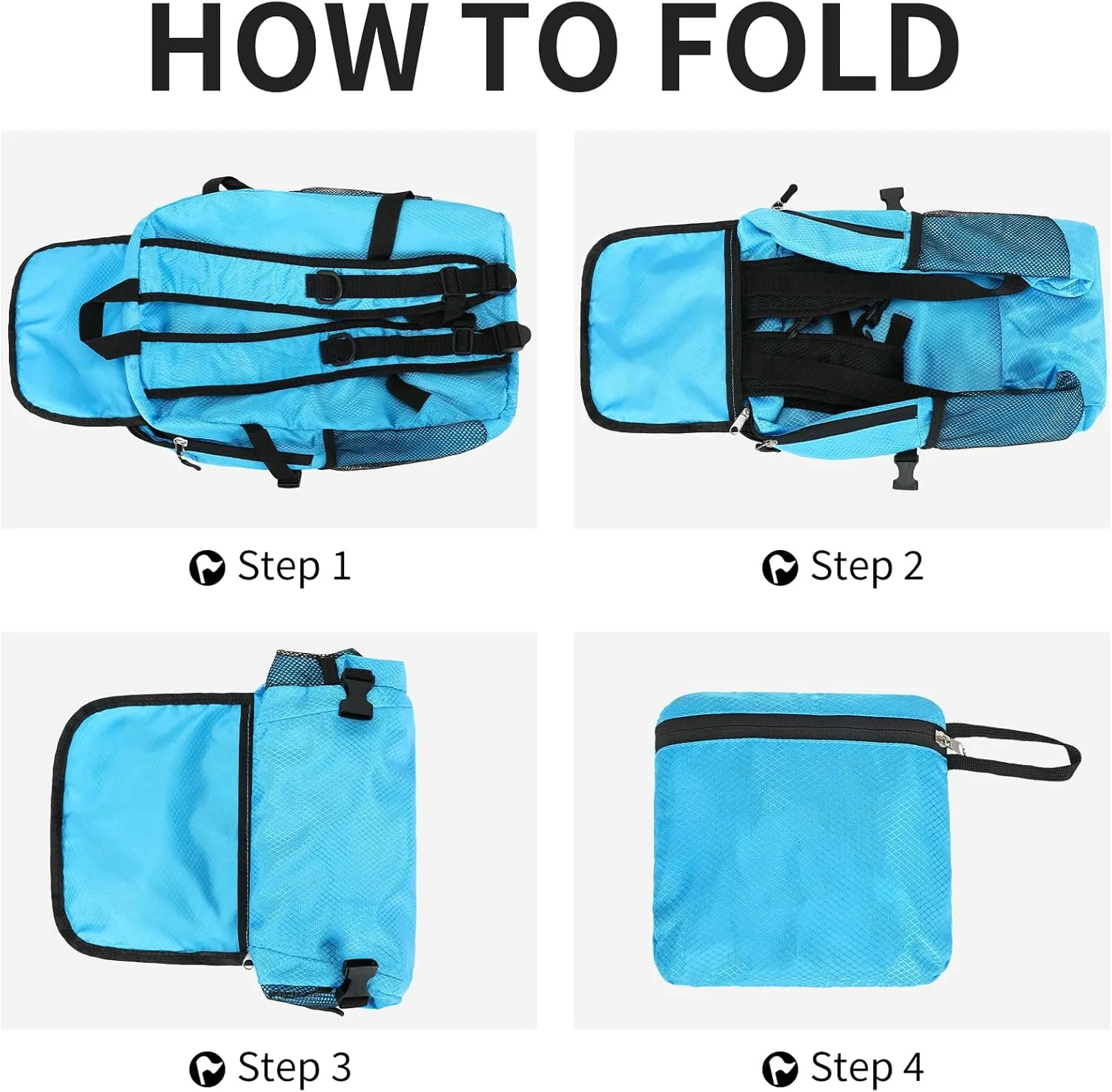 Lightweight Hiking Backpack Small,Waterproof Hiking Daypack,Foldable Backpack for Travel,Ultralight Daypack (Blue, Small)