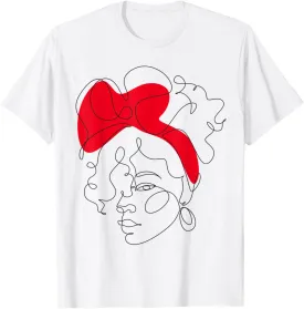 Line Art Women Face Abstract Minimalistic Salon Artists Girl T-Shirt