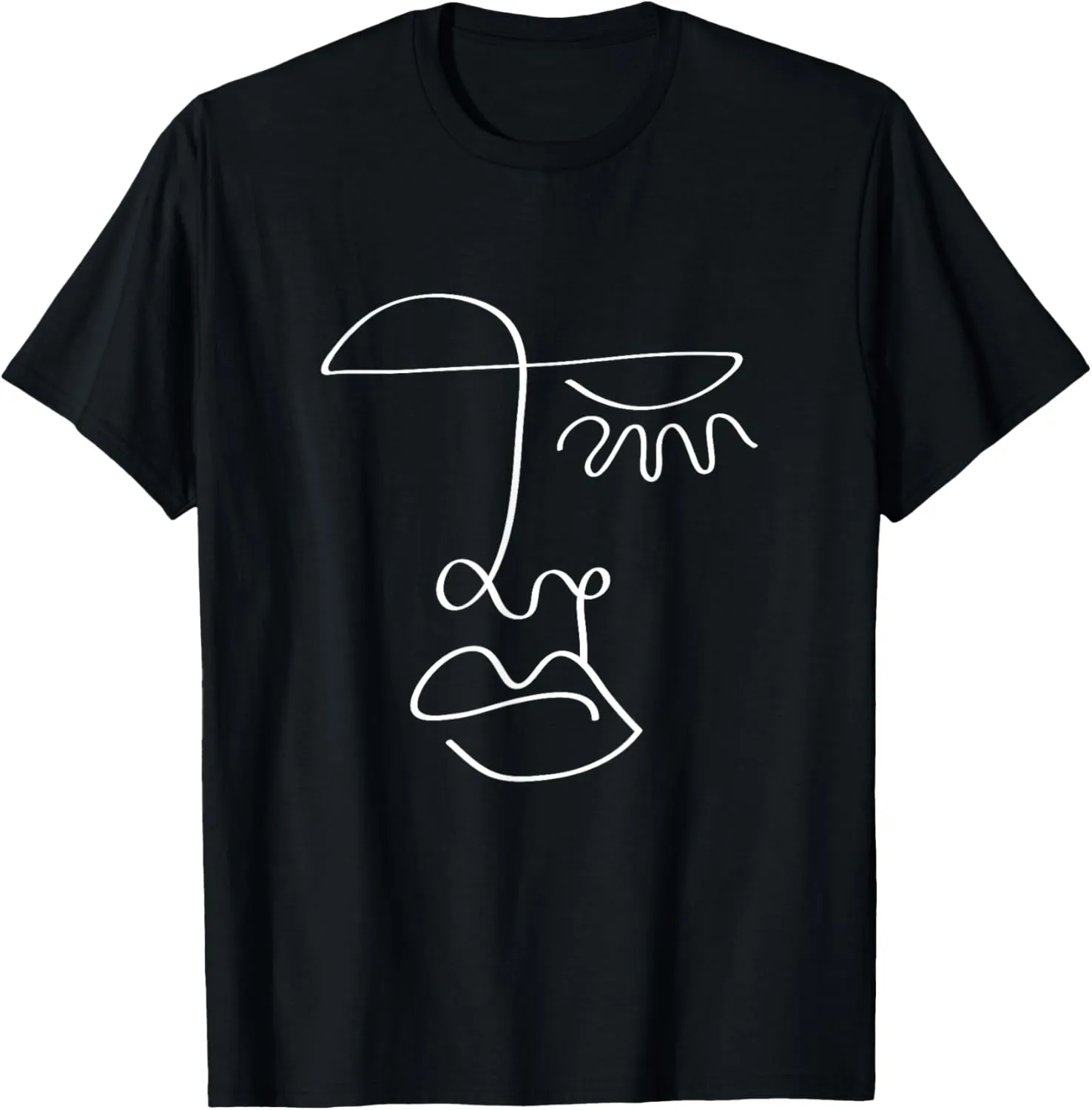 Line Art Women Face Abstract Minimalistic Salon Artists Girl T-Shirt