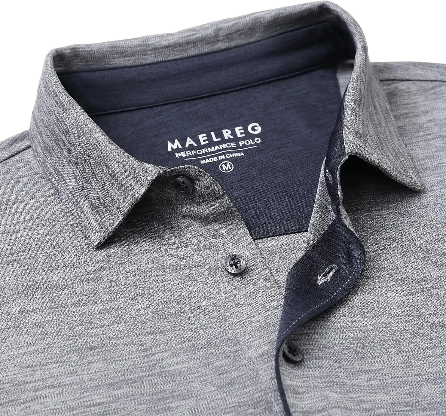 M MAELREG Mens Golf Shirt Short Sleeve Dry Fit Tech Moisture Wicking Performance Stylish Heather Collared Polo Shirts