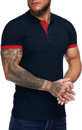 Men's Short Sleeve Casual Slim Fit Polo Shirts Basic Designed Classic Cut Cotton Shirts