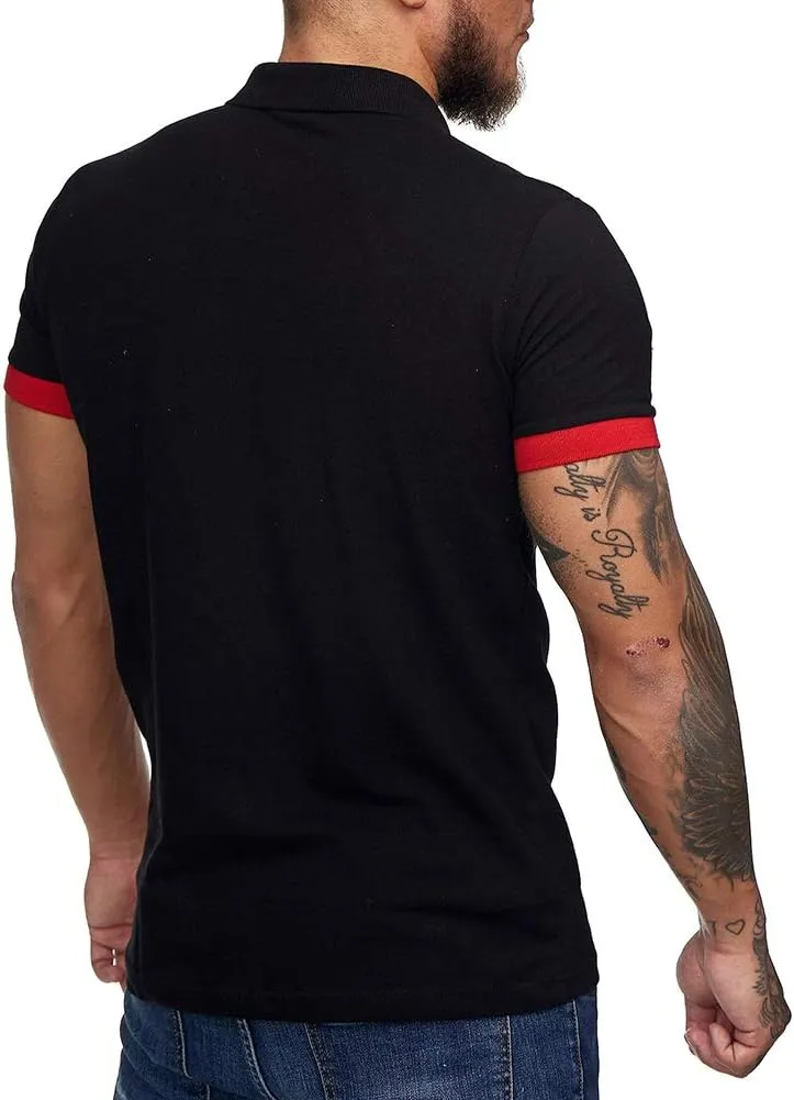 Men's Short Sleeve Casual Slim Fit Polo Shirts Basic Designed Classic Cut Cotton Shirts