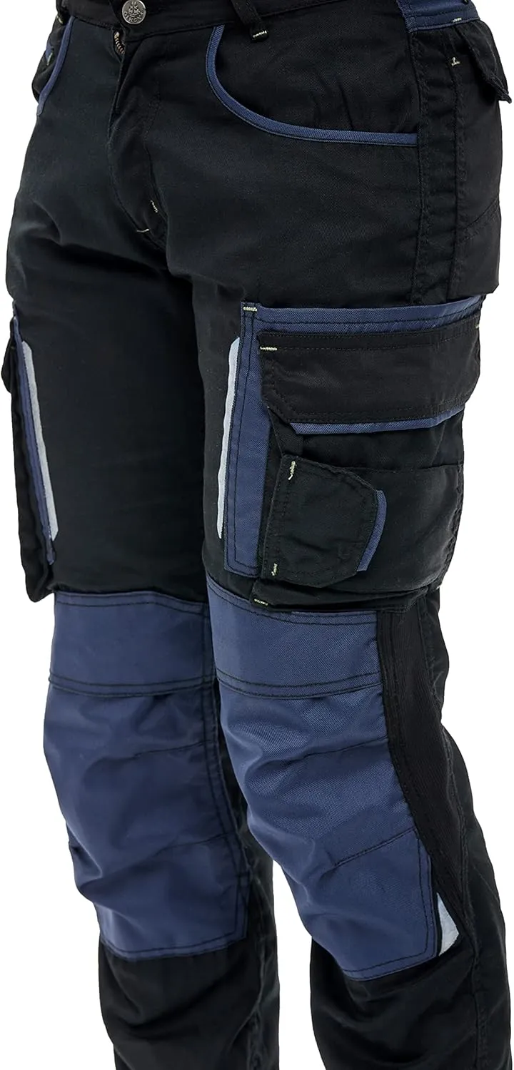Mens Utility Work Heavy Duty Construction Workwear Pants Carpenter Knee Reinforcement Trousers Cordura Safety Pants