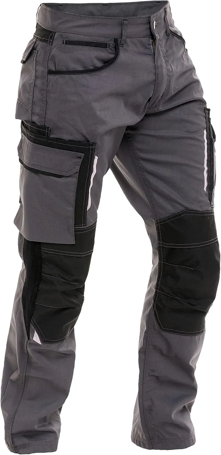 Mens Utility Work Heavy Duty Construction Workwear Pants Carpenter Knee Reinforcement Trousers Cordura Safety Pants