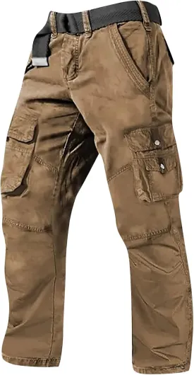 Men's Work Cargo Pants Utility Elastic Waist Pockets Waterproof Breathable Tactical Pants Stretch Jogging Sweatpants