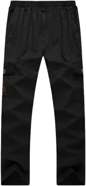 Men's Work Cargo Pants Utility Elastic Waist Pockets Waterproof Lightweight Tactical Pants Stretch Jogging Sweatpants