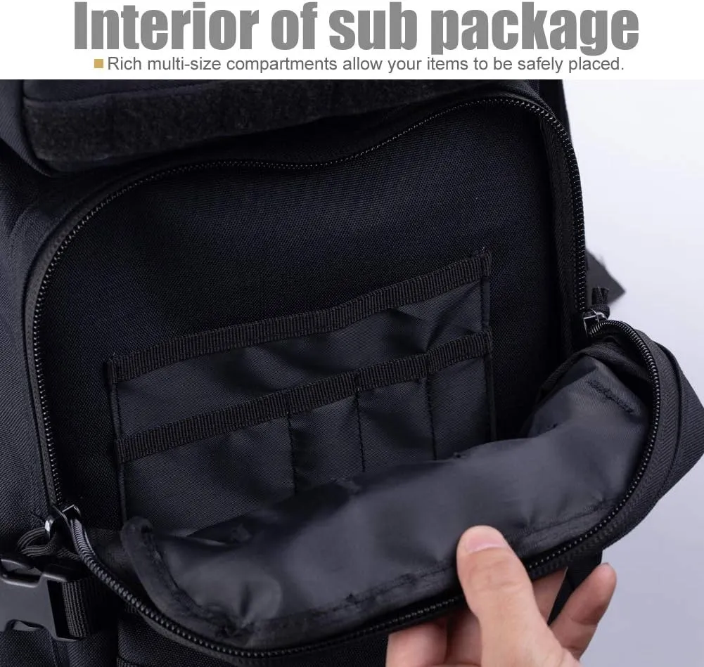 Military Tactical Backpack 45L Large Tactical Backpack for Men, Hiking Rucksack With Bottle Holder