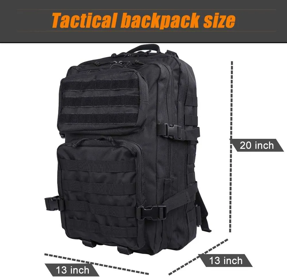 Military Tactical Backpack 45L Large Tactical Backpack for Men, Hiking Rucksack With Bottle Holder
