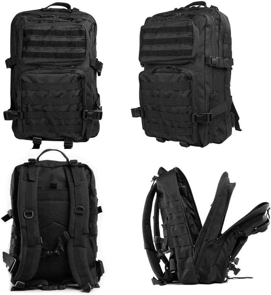 Military Tactical Backpack 45L Large Tactical Backpack for Men, Hiking Rucksack With Bottle Holder