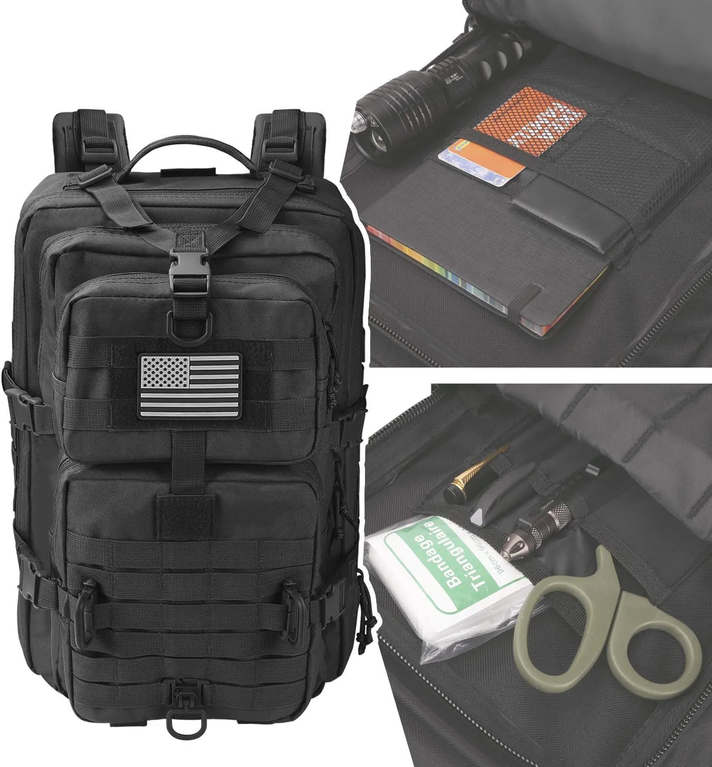 MOLLE Assault Pack, Tactical Backpack Military Army Camping Rucksack, 3-Day Pack