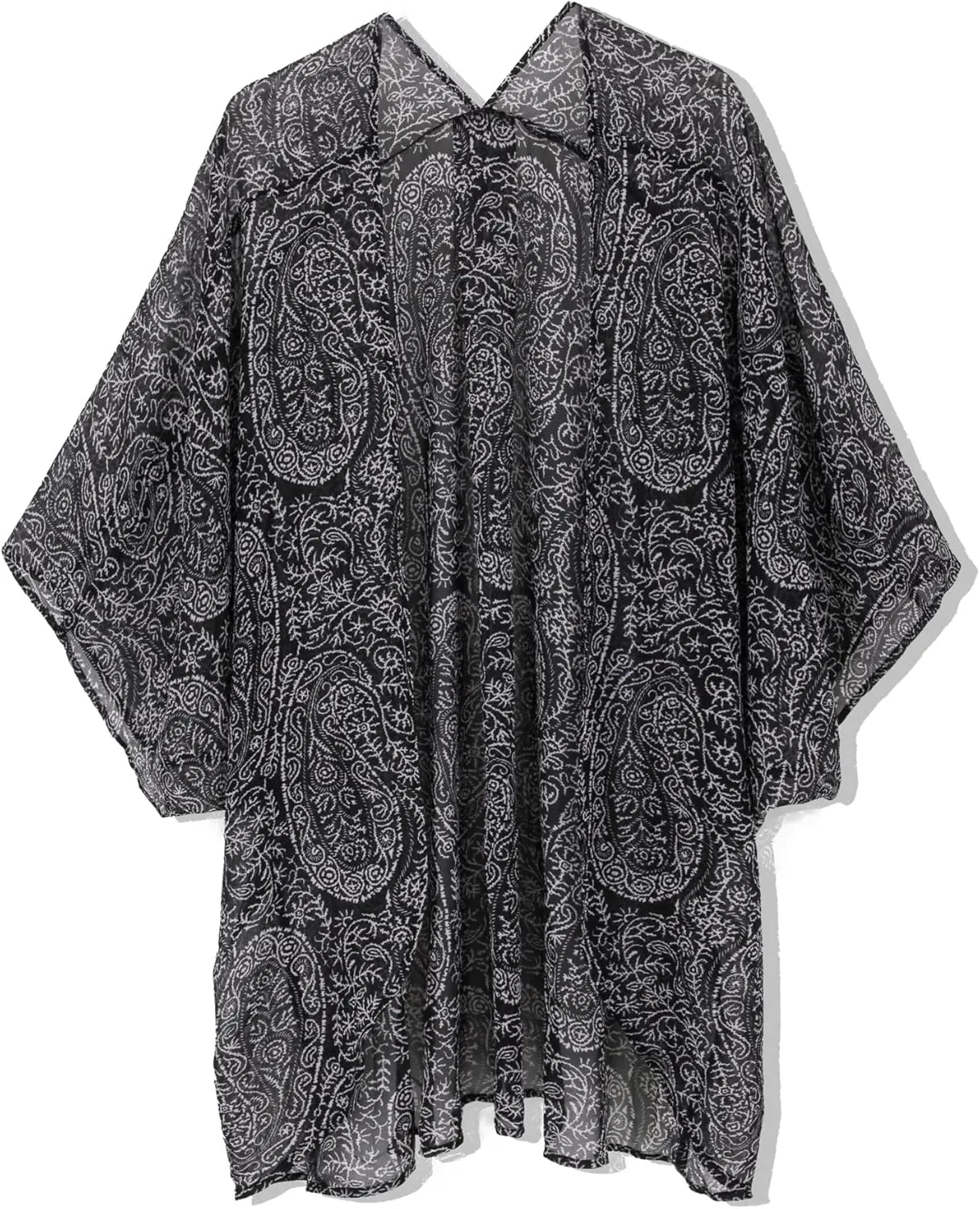 Moss Rose Women's Beach Kimono Coverup Sheer Chiffon Cover Ups, Casual Loose Open Front Cardigan Tops