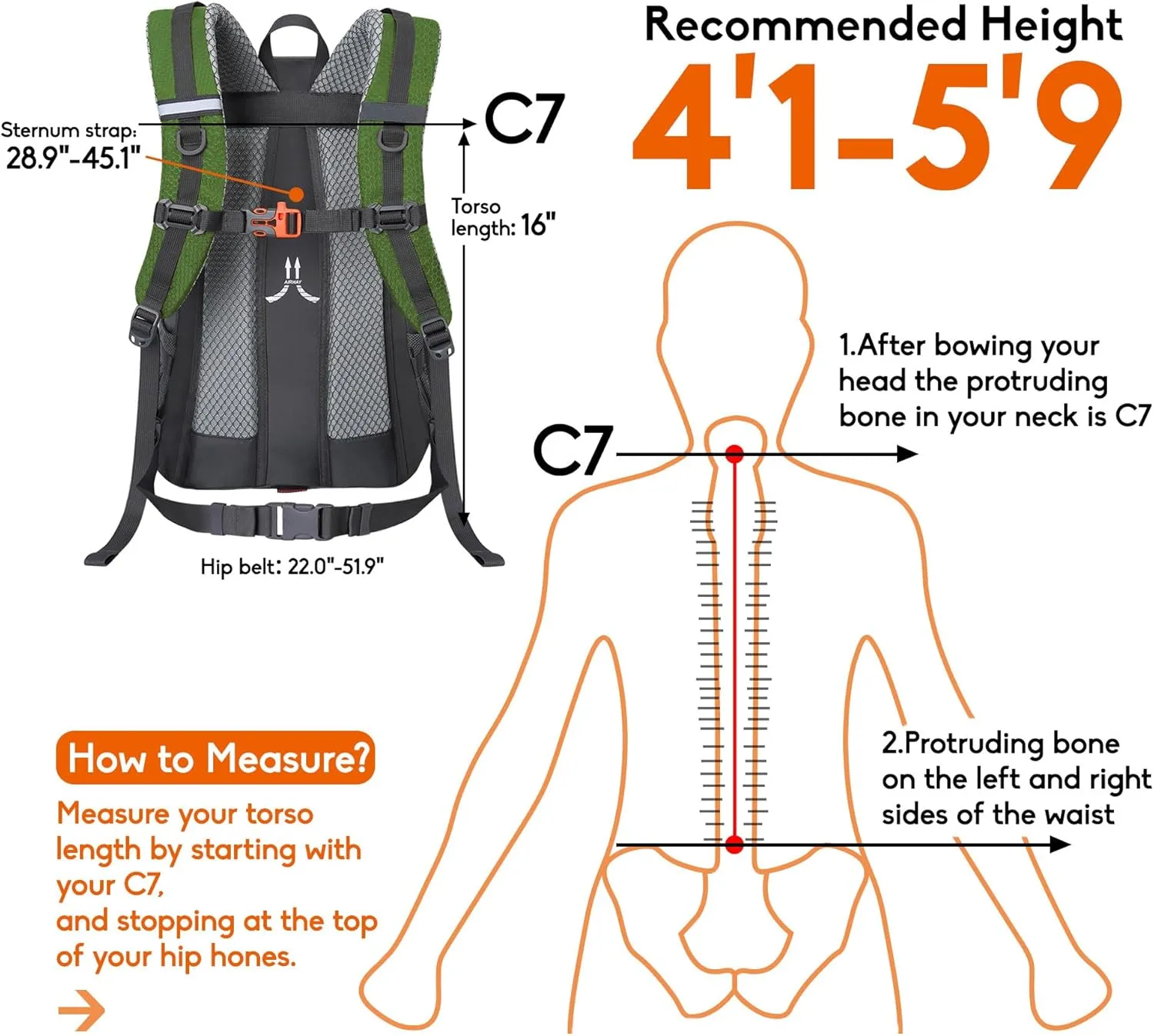 N NEVO RHINO Hiking Backpack 25L/35L Water Resistant Outdoor Day Pack, Lightweight Travel Small Backpack for Men Women