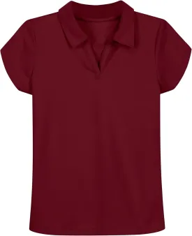 Nautica Girls' School Uniform Short Sleeve Performance Polo
