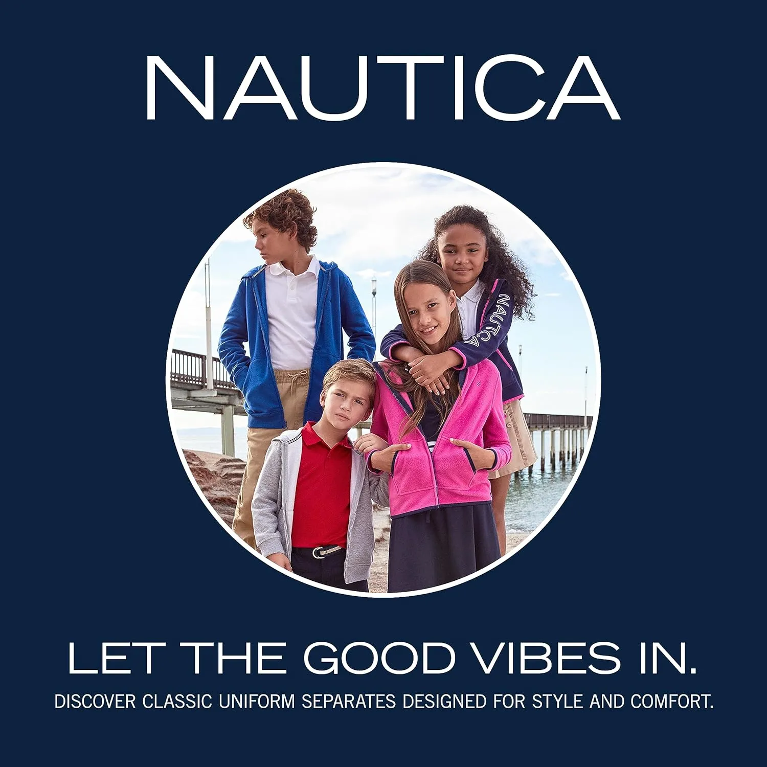 Nautica Girls' School Uniform Short Sleeve Performance Polo