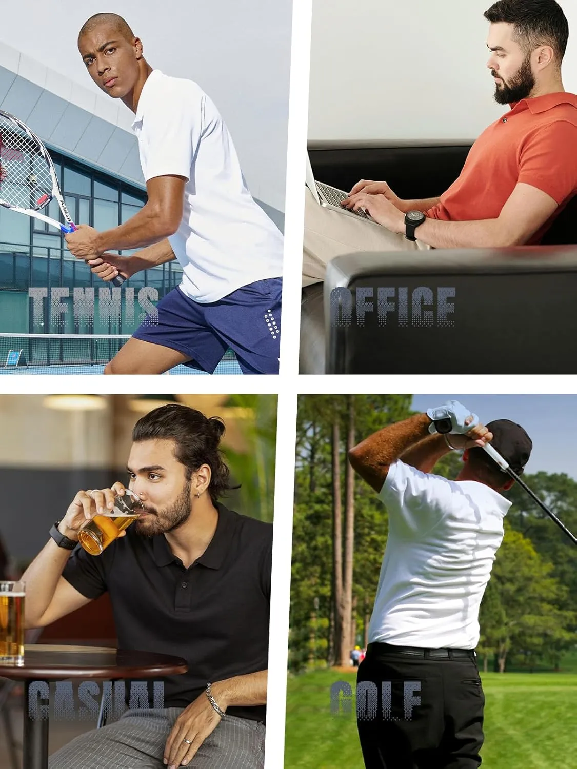 NORTHYARD Men's Cotton Polo Shirts Short Sleeve Knitted Golf Shirt Casual Classic Polos T-Shirt