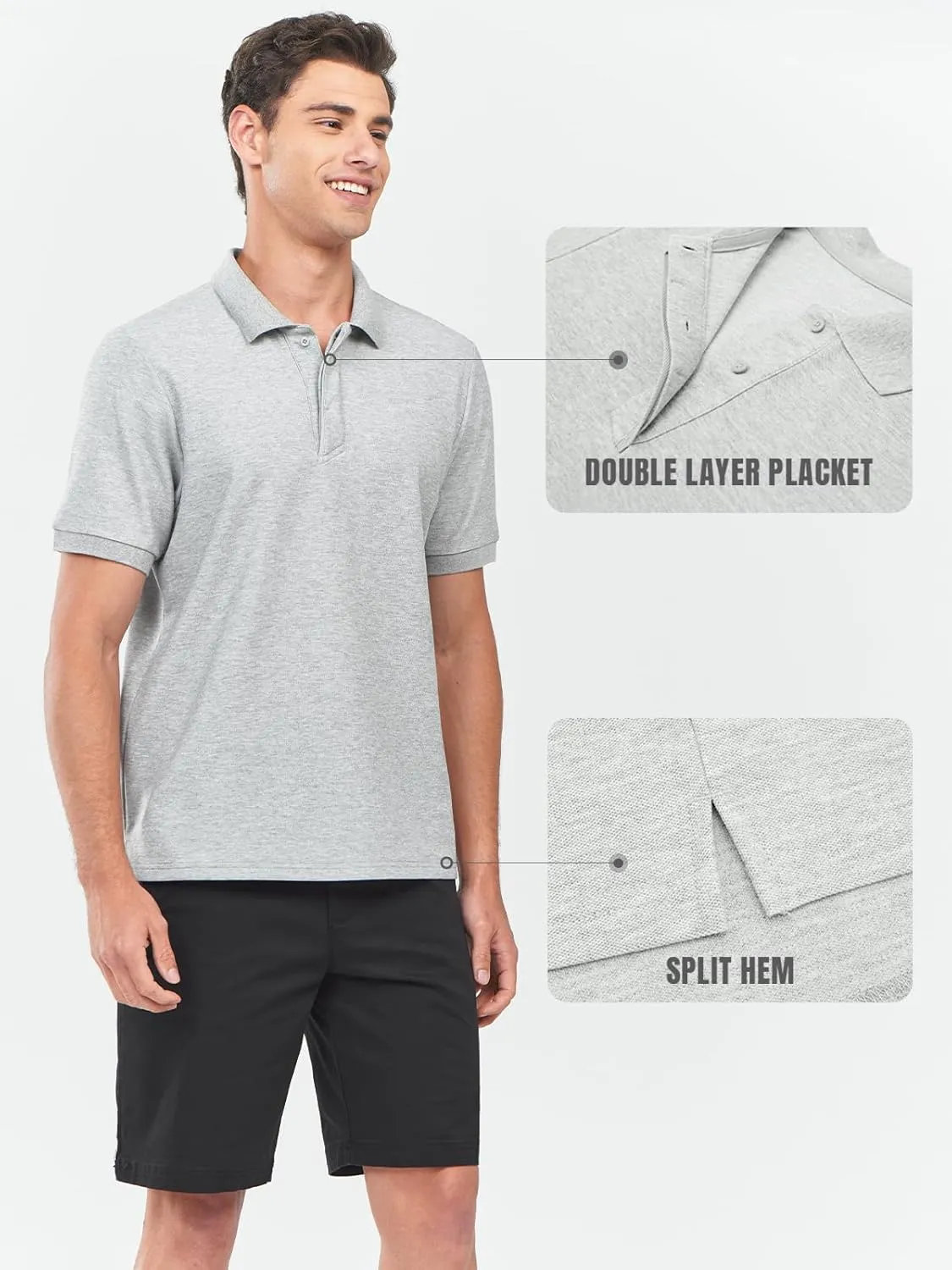 NORTHYARD Men's Cotton Polo Shirts Short Sleeve Knitted Golf Shirt Casual Classic Polos T-Shirt