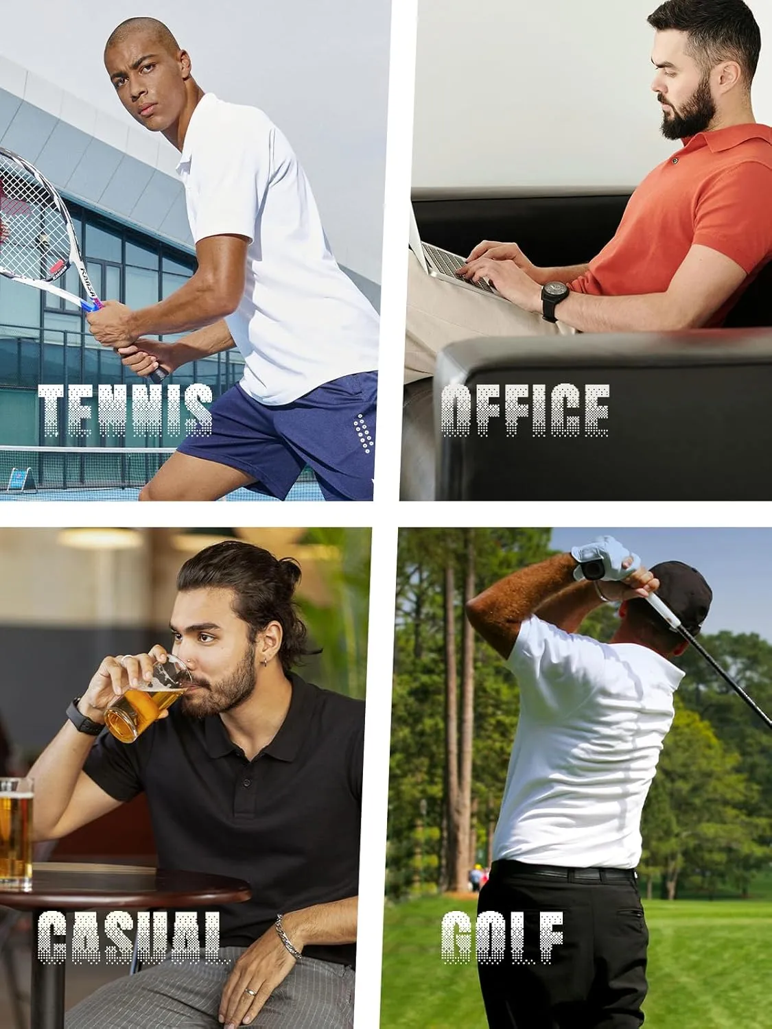 NORTHYARD Men's Cotton Polo Shirts Short Sleeve Knitted Golf Shirt Casual Classic Polos T-Shirt
