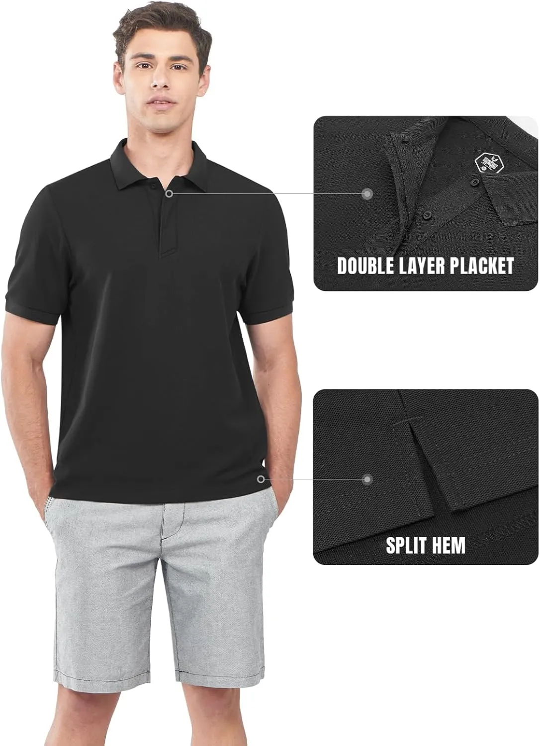 NORTHYARD Men's Cotton Polo Shirts Short Sleeve Knitted Golf Shirt Casual Classic Polos T-Shirt
