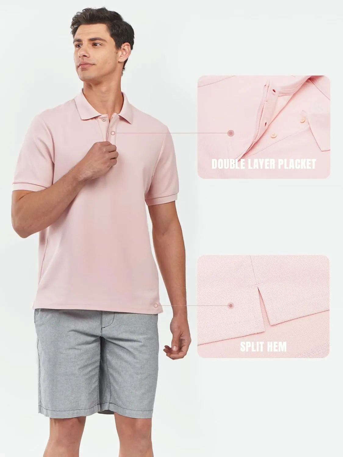 NORTHYARD Men's Cotton Polo Shirts Short Sleeve Knitted Golf Shirt Casual Classic Polos T-Shirt