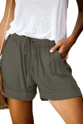 ONLYSHE Womens Casual Drawstring Shorts Summer Elastic Waist Shorts Pocketed Pants