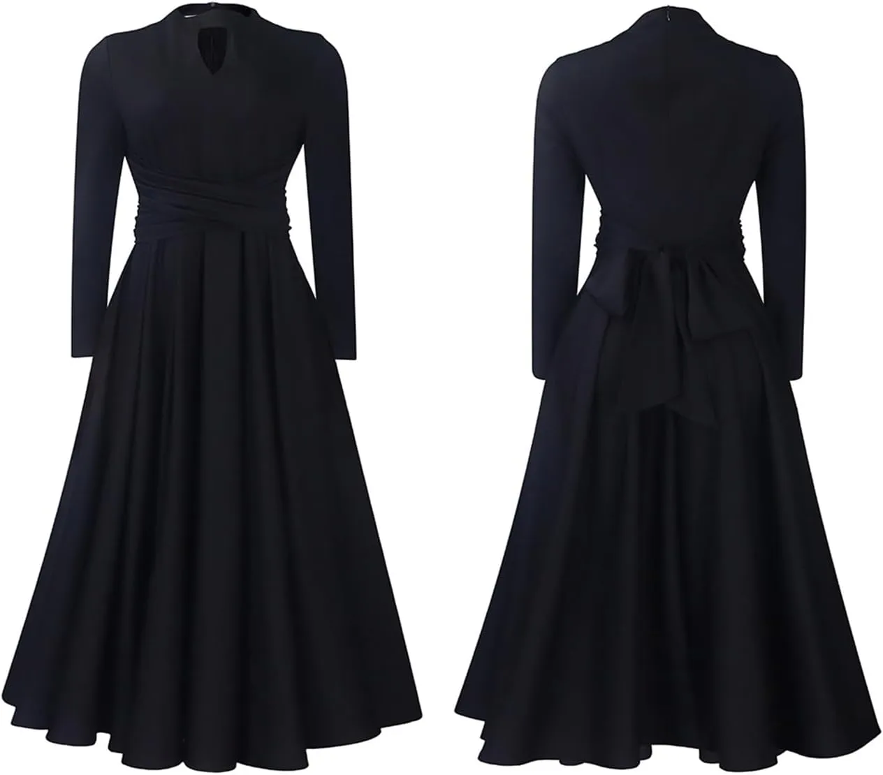 Pleated Maxi Dress for Women African High Waist Big Swing Fall Dresses Plus Size