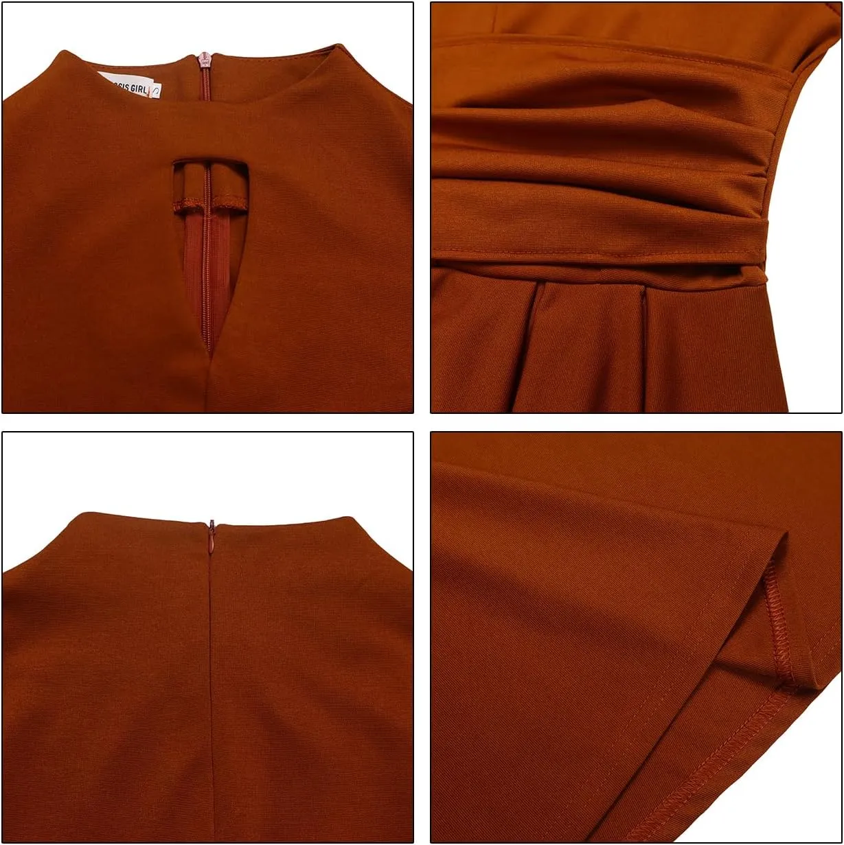 Pleated Maxi Dress for Women African High Waist Big Swing Fall Dresses Plus Size
