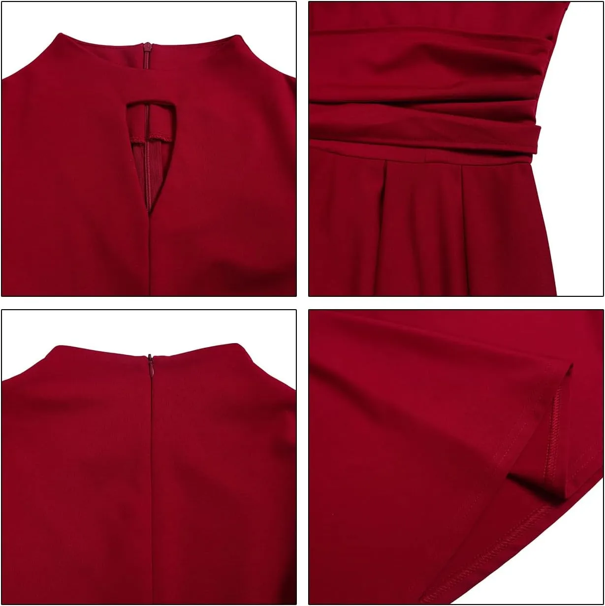 Pleated Maxi Dress for Women African High Waist Big Swing Fall Dresses Plus Size