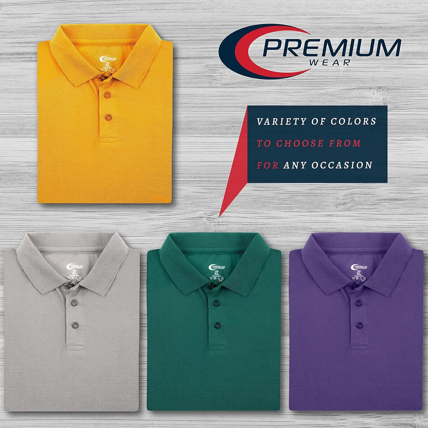 Premium Wear Boys High Moisture Wicking Polo T Shirts