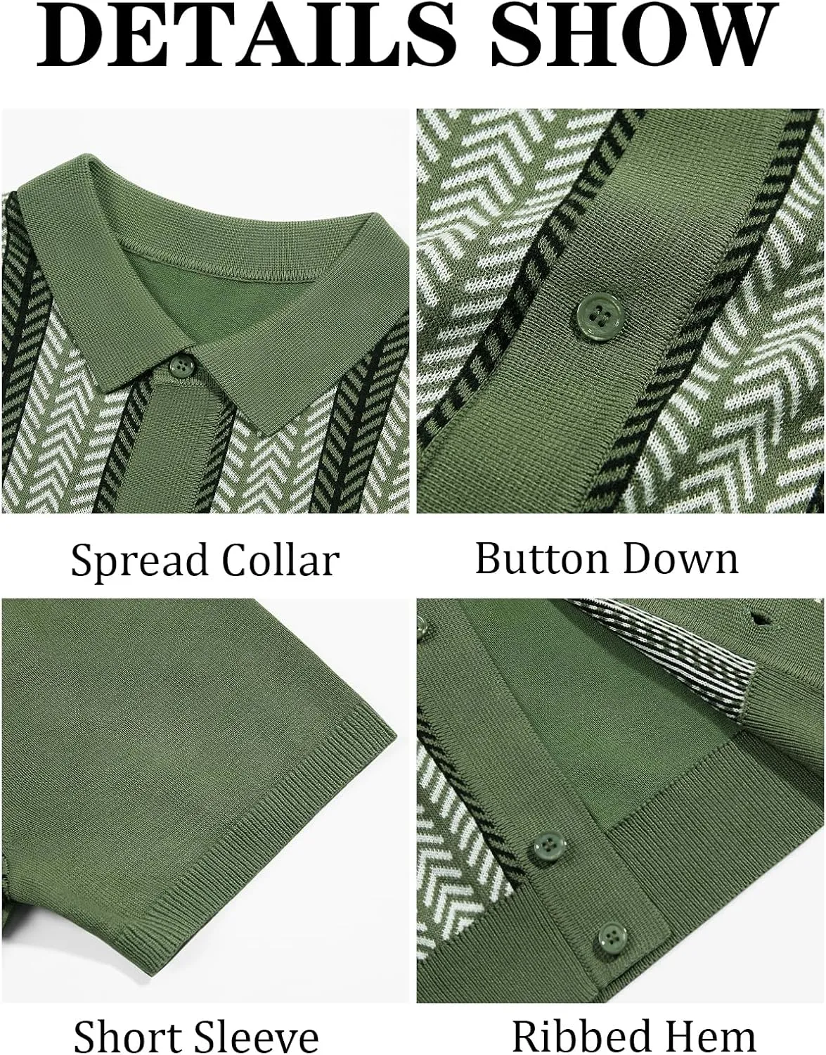 Runcati Mens Knit Polo Shirts Vintage Casual Short Sleeve Shirt Golf Button Down Old Money Sweater
