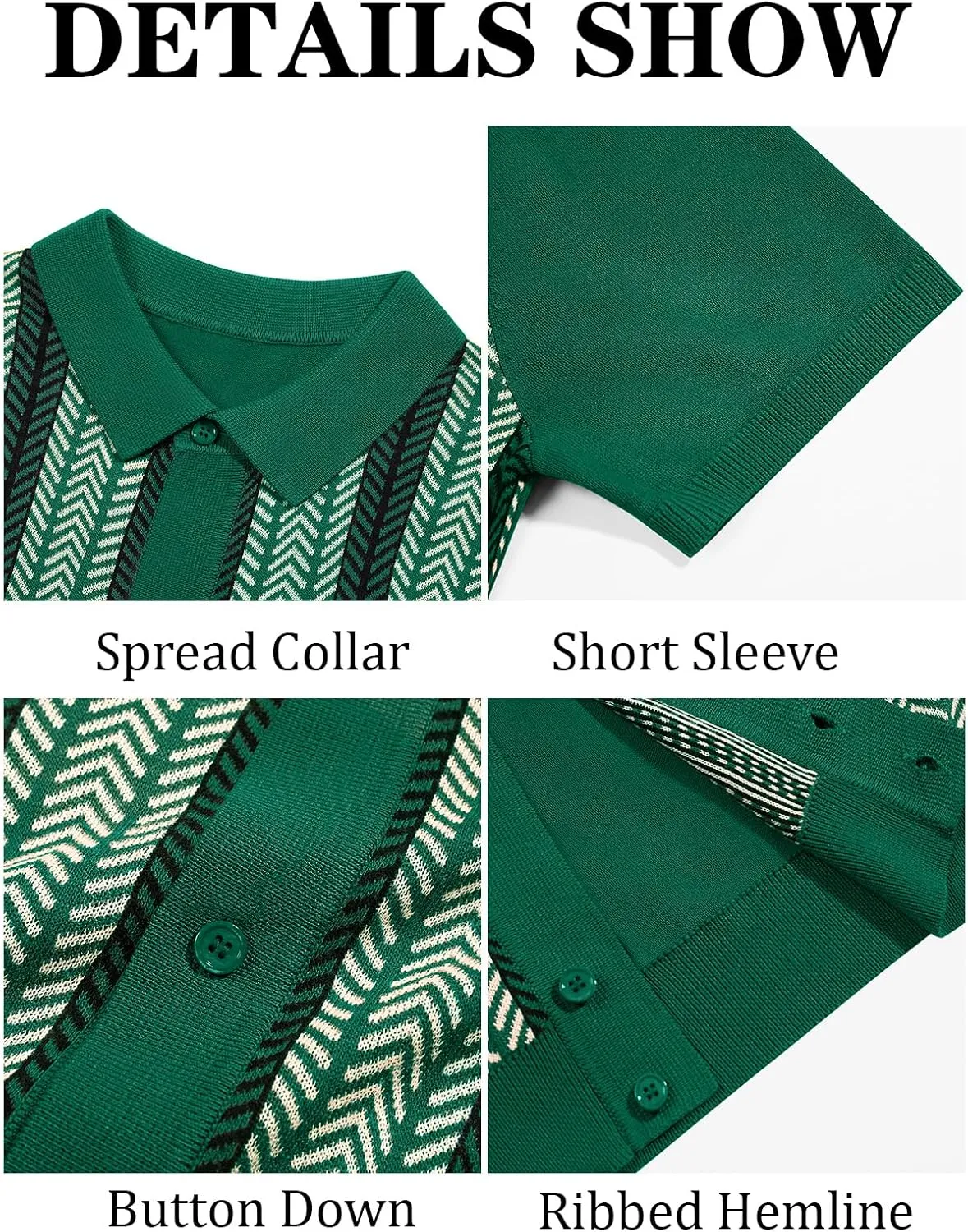 Runcati Mens Knit Polo Shirts Vintage Casual Short Sleeve Shirt Golf Button Down Old Money Sweater