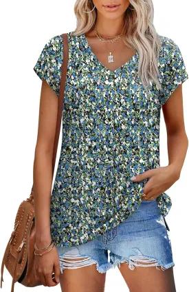 SAMPEEL Womens Summer Tops 2025 Cap Sleeve Trendy Tank Tops V Neck Loose Fit Shirts