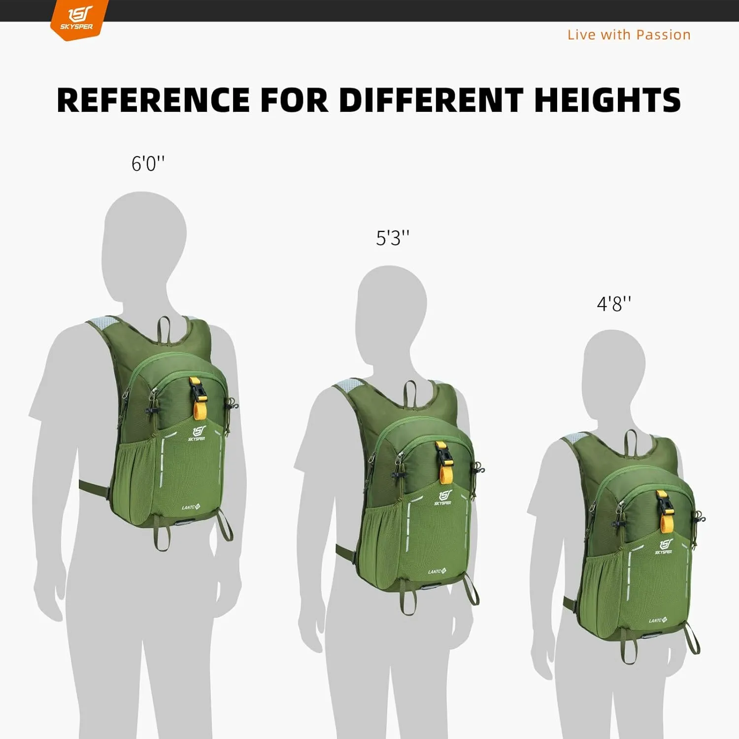 SKYSPER Small Hiking Backpack - 15L Travel Daypack Lightweight Bag Water Resistant Hiking Backpacks for Women Men