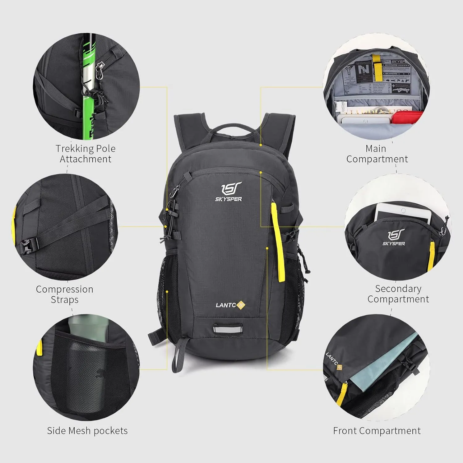 SKYSPER Small Hiking Backpack, 20L Lightweight Travel Backpacks Hiking Daypack for Women Men