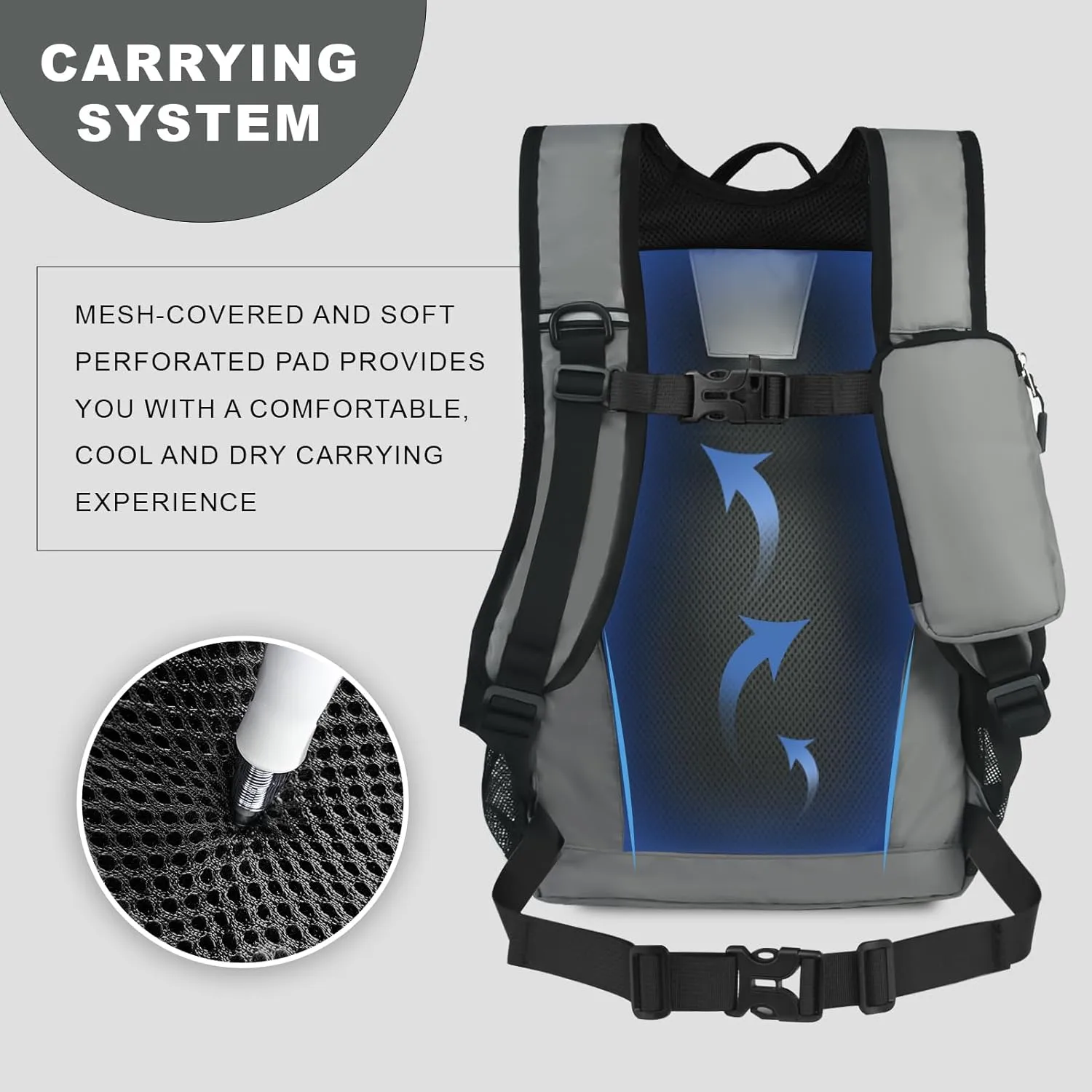 Small Hiking Backpack, 20L Lightweight Travel Backpack with Phone Pocket, Hiking Daypack for Women Men,Grey