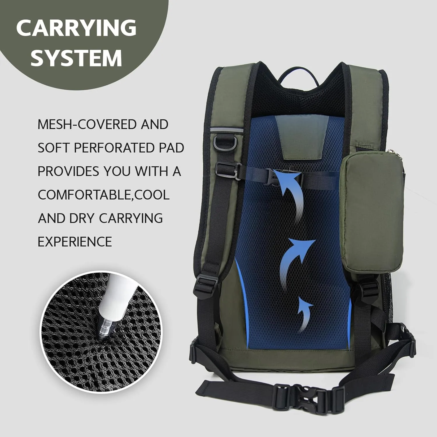 Small Hiking Backpack, 20L Lightweight Travel Backpack with Phone Pocket, Hiking Daypack for Women Men,Olive green