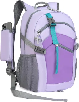 Small Hiking Backpack, 20L Lightweight Travel Backpack with Phone Pocket, Hiking Daypack for Women Men,Purple