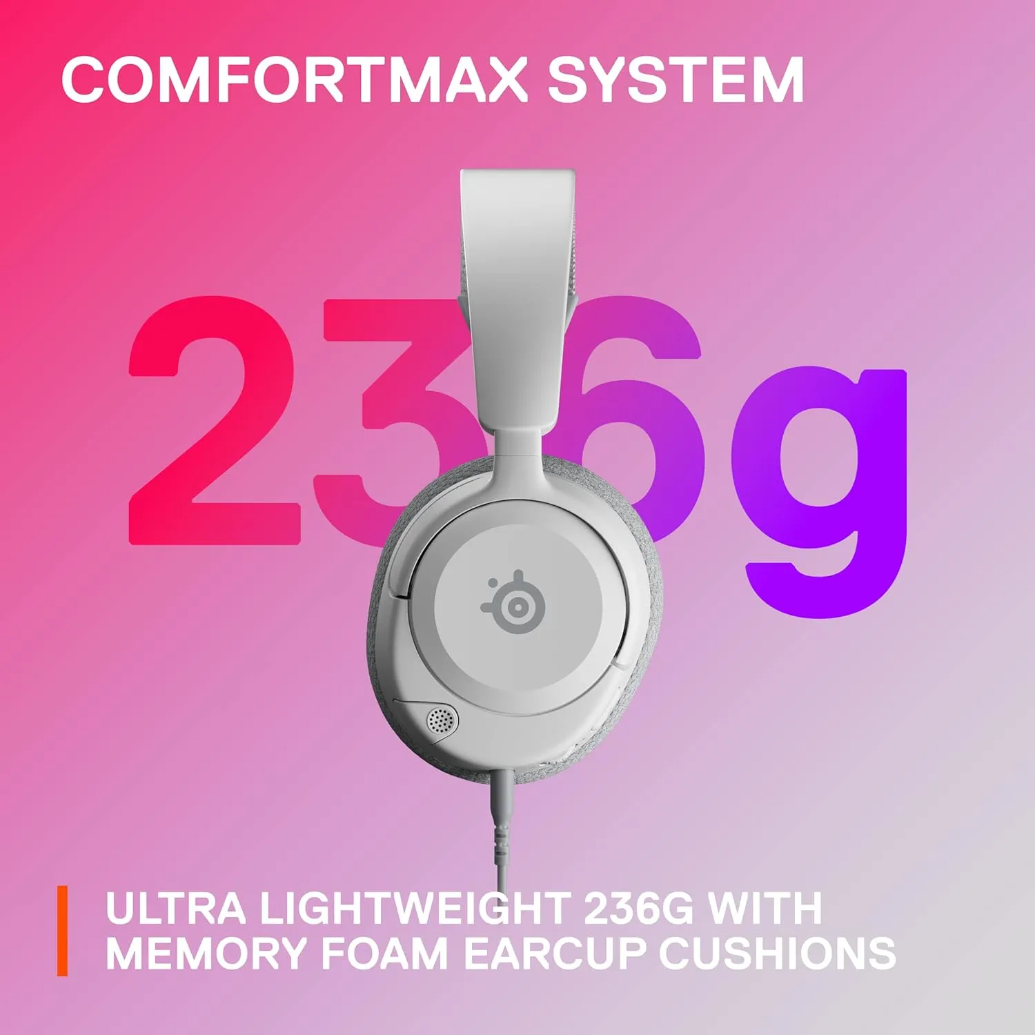 SteelSeries Arctis Nova 1 Multi-System Gaming Headset  Hi-Fi Drivers  360 Spatial Audio  Comfort Design  Durable  Ultra Lightweight  Noise-Cancelling Mic  PC, PS5/PS4, Switch, Xbox - White