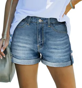 StunShow Women's Denim Shorts Mid Waist Jean Short