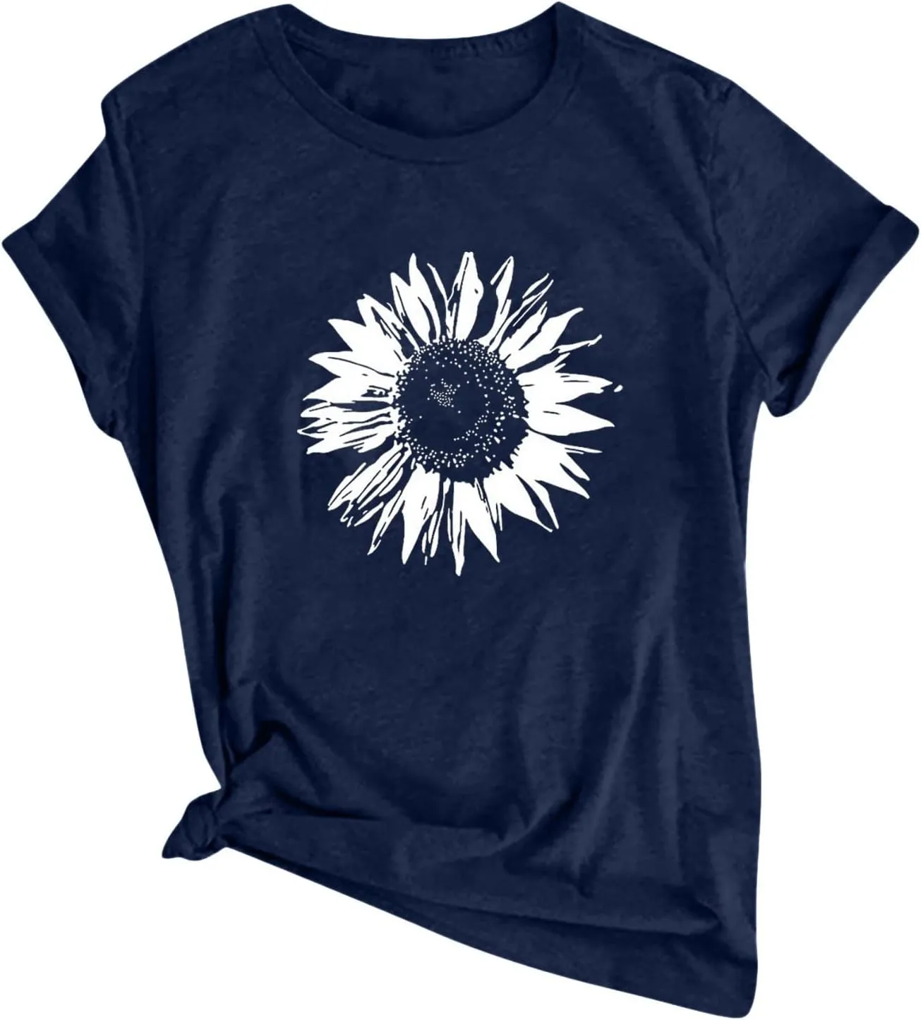 Sunflower Shirts Women Sunflower Printed Tee Shirts Inspirational Tees Shirt Vintage Casual Short Sleeve Tops