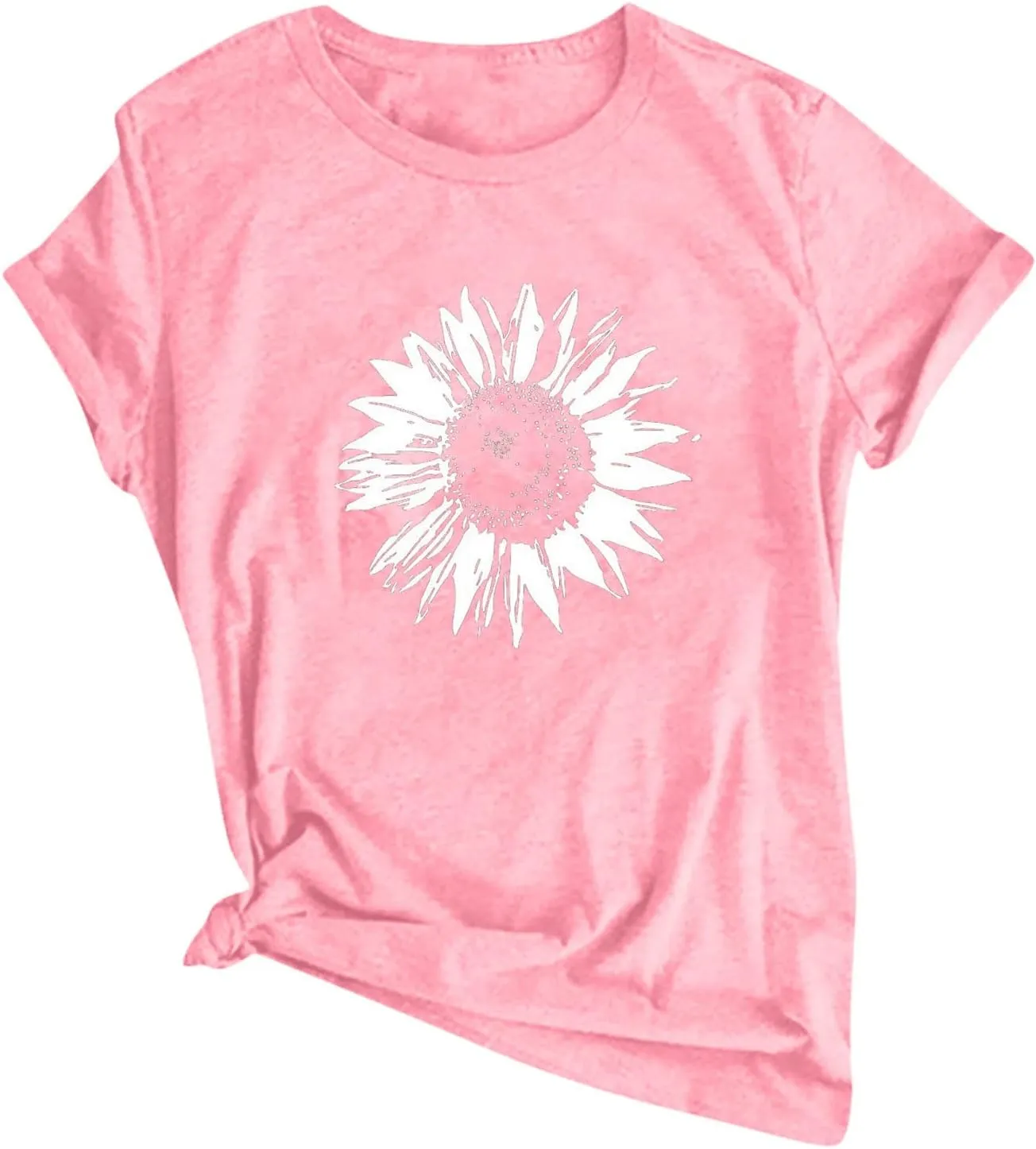 Sunflower Shirts Women Sunflower Printed Tee Shirts Inspirational Tees Shirt Vintage Casual Short Sleeve Tops
