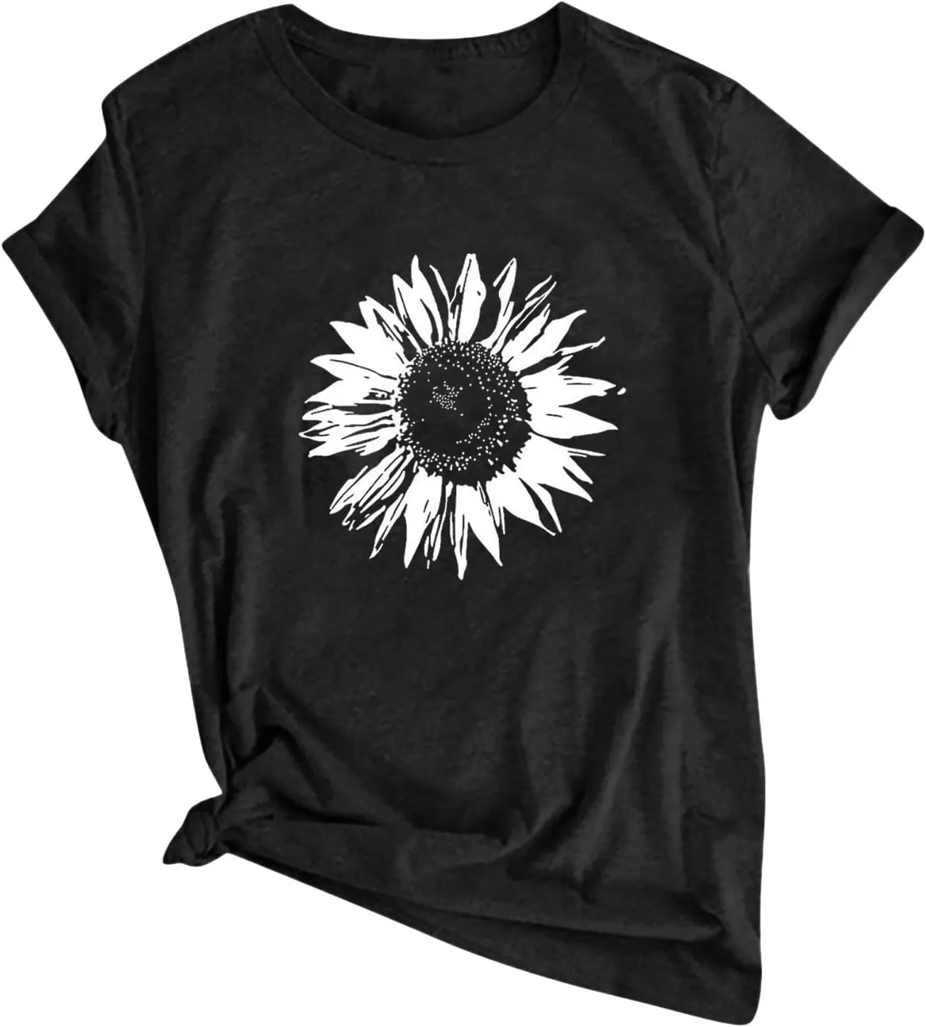 Sunflower Shirts Women Sunflower Printed Tee Shirts Inspirational Tees Shirt Vintage Casual Short Sleeve Tops