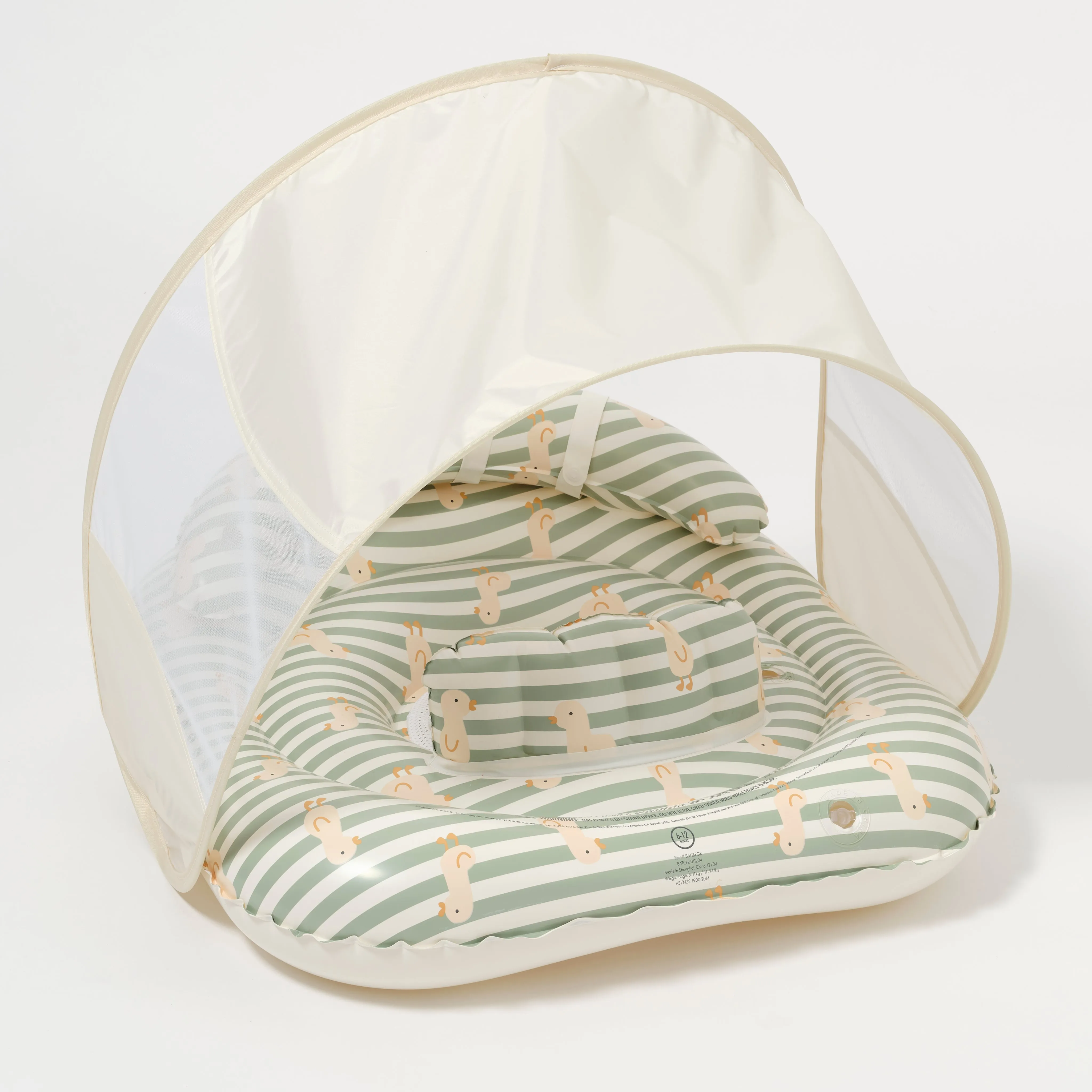 SUNNYLiFE Interactive Baby Float Duck Sage Stripe