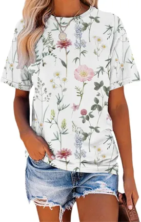 TAKEYAL Women Los Angeles Graphic T Shirts California Letter Print Short Sleeve Tee Loose Casual Tops