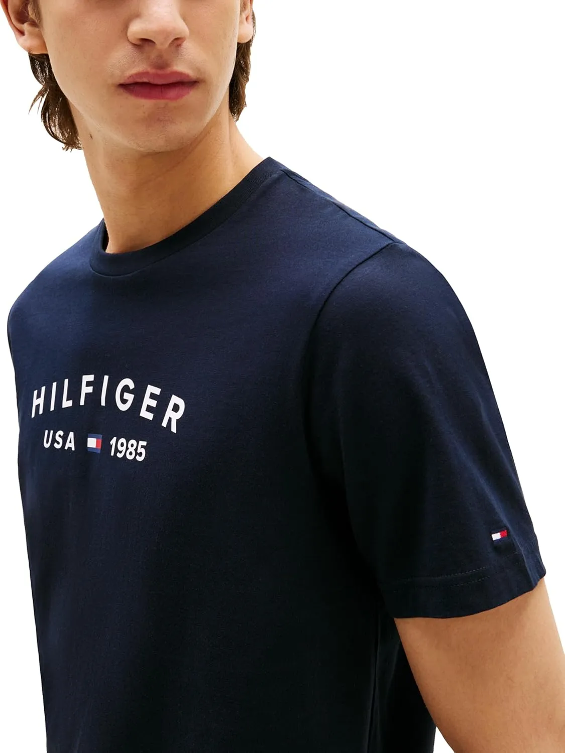 Tommy Hilfiger Men's Short Sleeve Cotton Graphic T-Shirts with Printed Logo