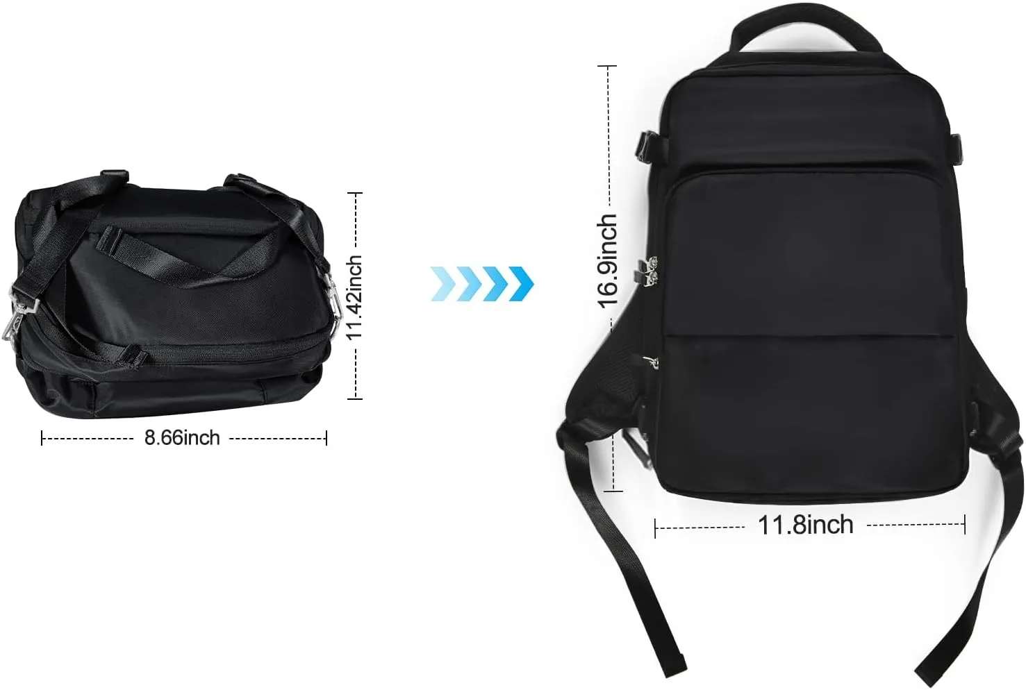 Travel Backpack for Men Women, Personal Item Travel Bag with Multi-Pockets, Airline Approved Carry on Backpack Fits 16inch Laptop, Waterproof Casual Backpack for College,Travel, Work