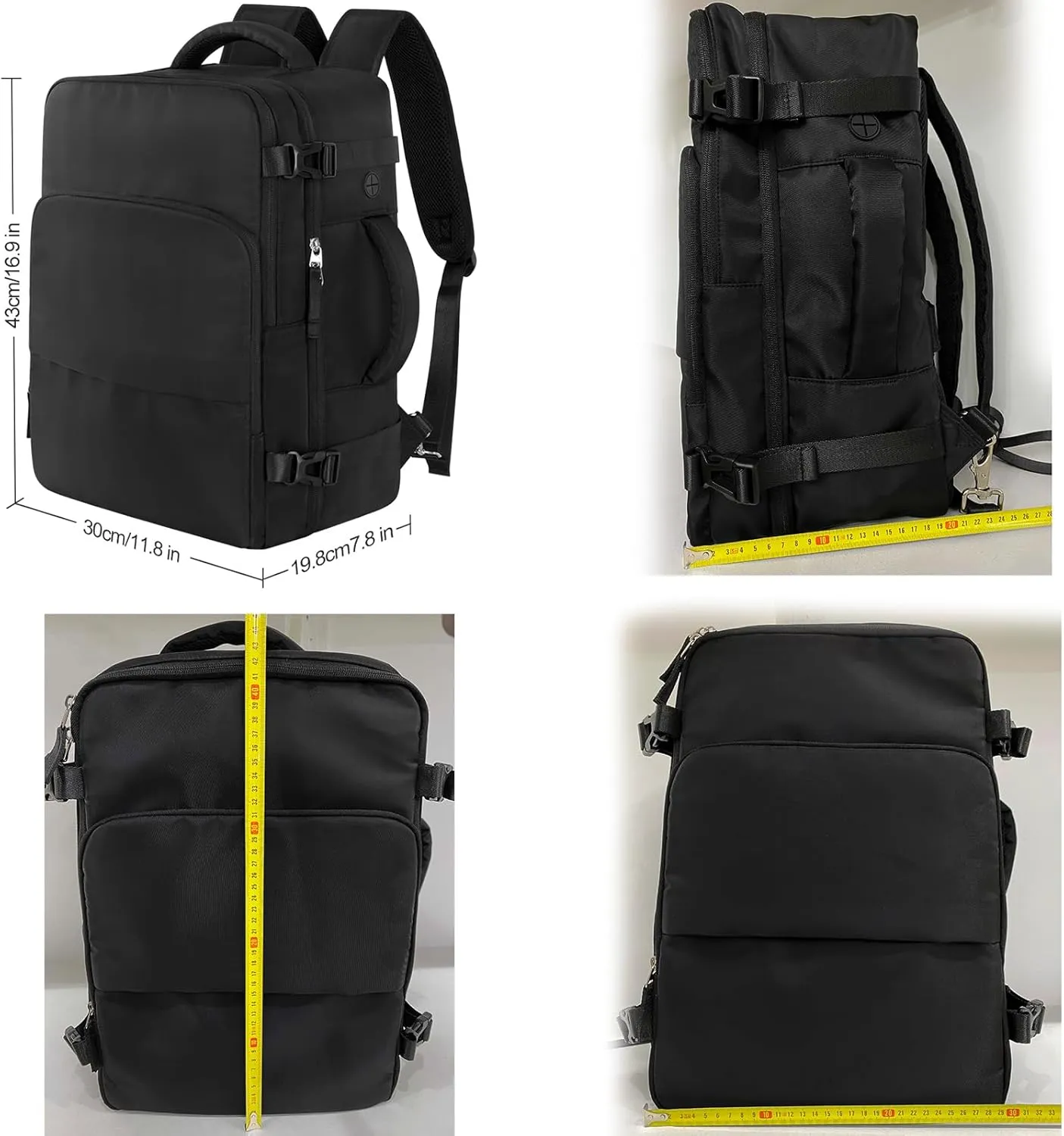 Travel Backpack for Men Women, Personal Item Travel Bag with Multi-Pockets, Airline Approved Carry on Backpack Fits 16inch Laptop, Waterproof Casual Backpack for College,Travel, Work