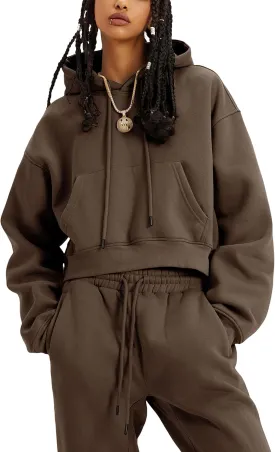 UANEO Women 2 Piece Outfits Sweatsuit Hoodie Sweatshirt Jogger Sets Lounge Tracksuit Set