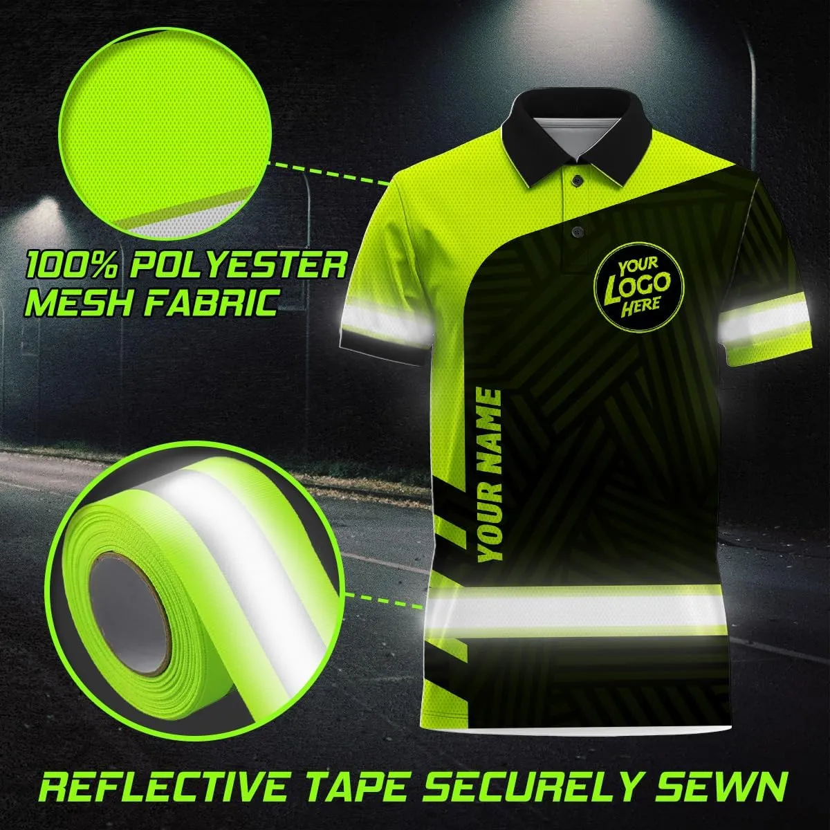 Uniform Company Reflective Polo Shirt High Visibility Shirt for Men Women Safety Polo Shirts Workwear for Worker