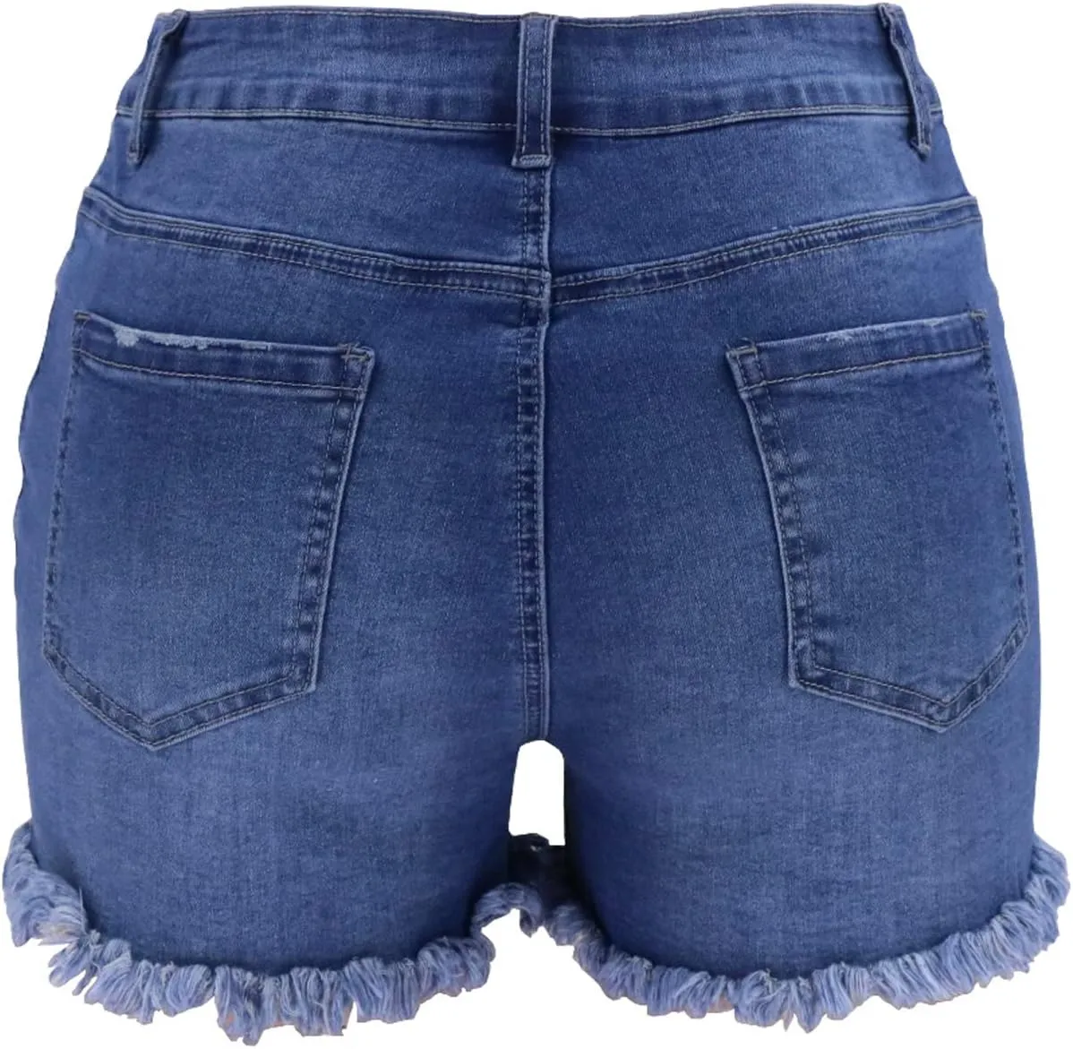 vanberfia Women's Stretchy Denim Mid Rise Jean Shorts with Pockets